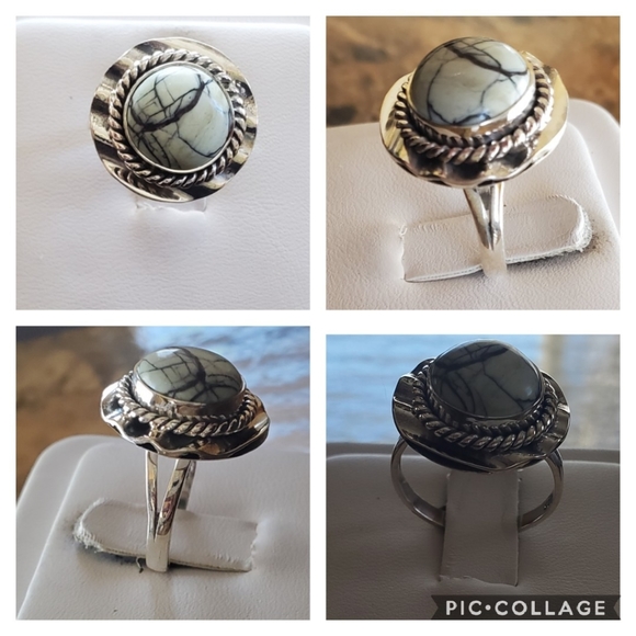 Genuine White Buffalo Turquoise Ring Size 7 - Picture 2 of 6